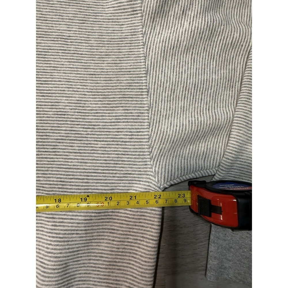 Vintage Travaux Crewneck Sweatshirt Mens Large Gray Striped "Interlake" Logo - Picture 8 of 13